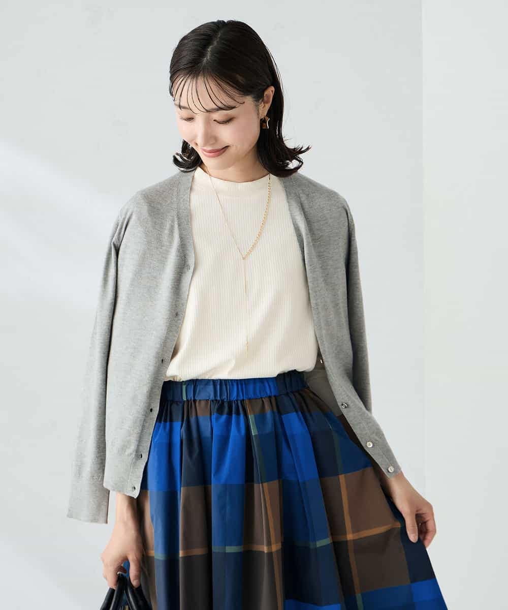 K2CAD41049 a.v.v(アー・ヴェ・ヴェ) 【洗える】Vネック美ラクるカーディガン グレー