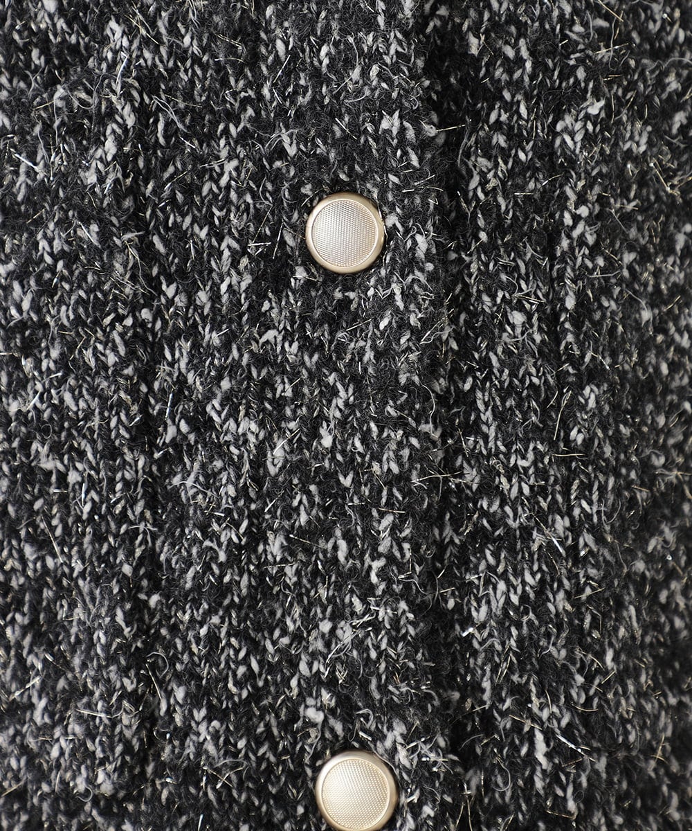 K2CBD16079 a.v.v(アー・ヴェ・ヴェ) ツイードニットジャケット ブラック