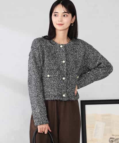 K2CBD16079 a.v.v ツイードニットジャケット
