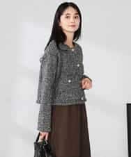 K2CBD16079 a.v.v(アー・ヴェ・ヴェ) ツイードニットジャケット ブラック