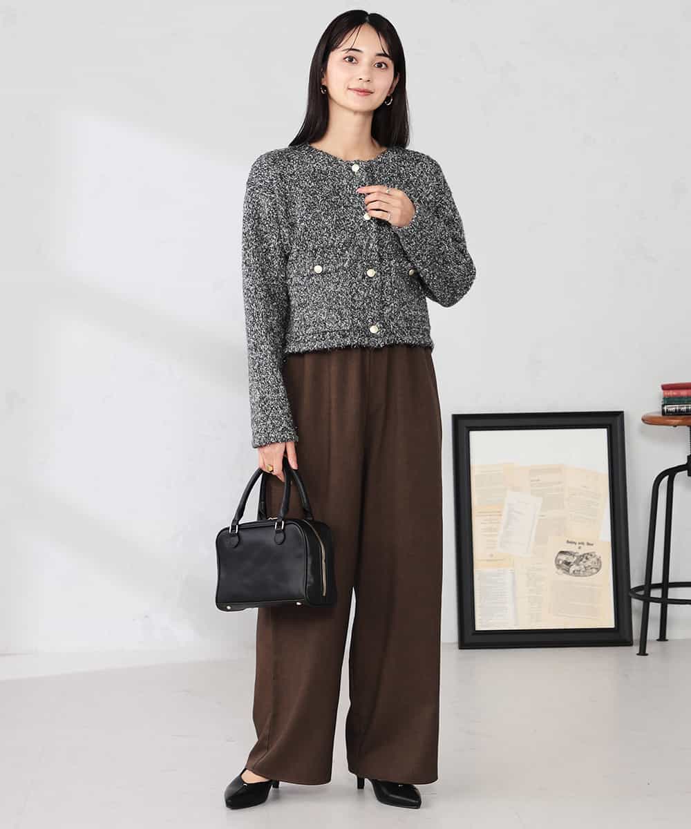 K2CBD16079 a.v.v(アー・ヴェ・ヴェ) ツイードニットジャケット ブラック