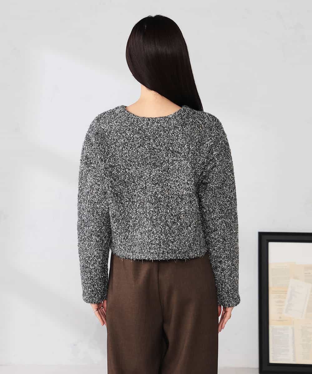 K2CBD16079 a.v.v(アー・ヴェ・ヴェ) ツイードニットジャケット ブラック