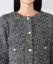 K2CBD16079 a.v.v(アー・ヴェ・ヴェ) ツイードニットジャケット ブラック