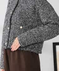 K2CBD16079 a.v.v(アー・ヴェ・ヴェ) ツイードニットジャケット ブラック