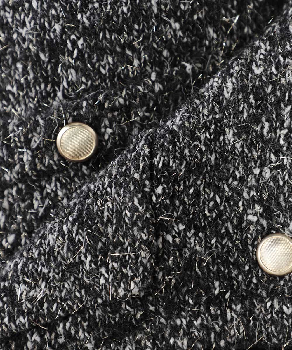 K2CBD16079 a.v.v(アー・ヴェ・ヴェ) ツイードニットジャケット ブラック