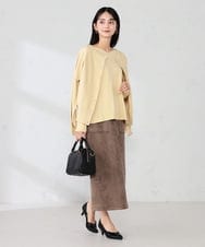 K2CBD20049 a.v.v(アー・ヴェ・ヴェ) 【2WAY】クルーネッククロップドカーディガン オレンジ