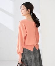 K2CBD20049 a.v.v(アー・ヴェ・ヴェ) 【2WAY】クルーネッククロップドカーディガン オレンジ