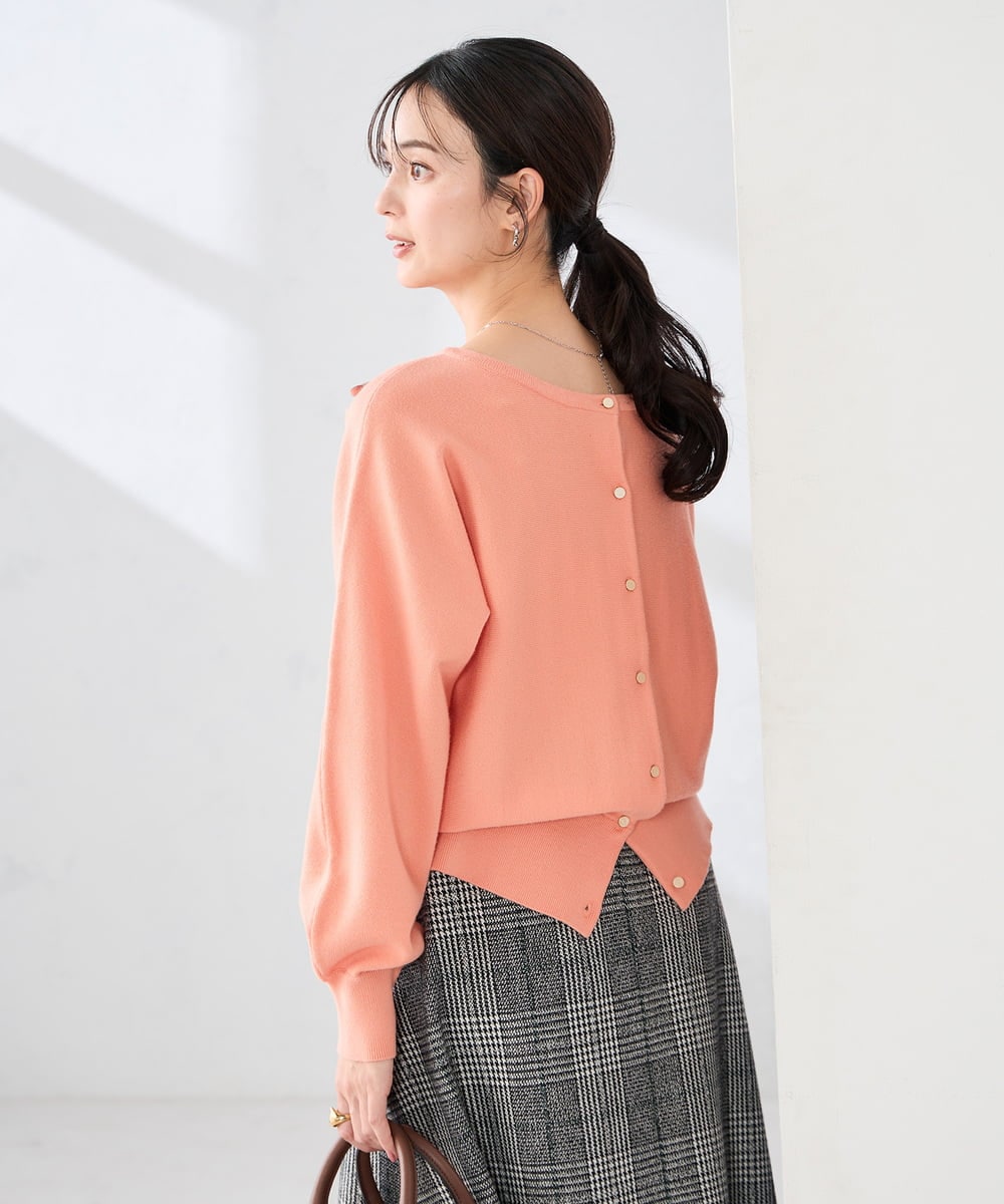 K2CBD20049 a.v.v(アー・ヴェ・ヴェ) 【2WAY】クルーネッククロップドカーディガン オレンジ