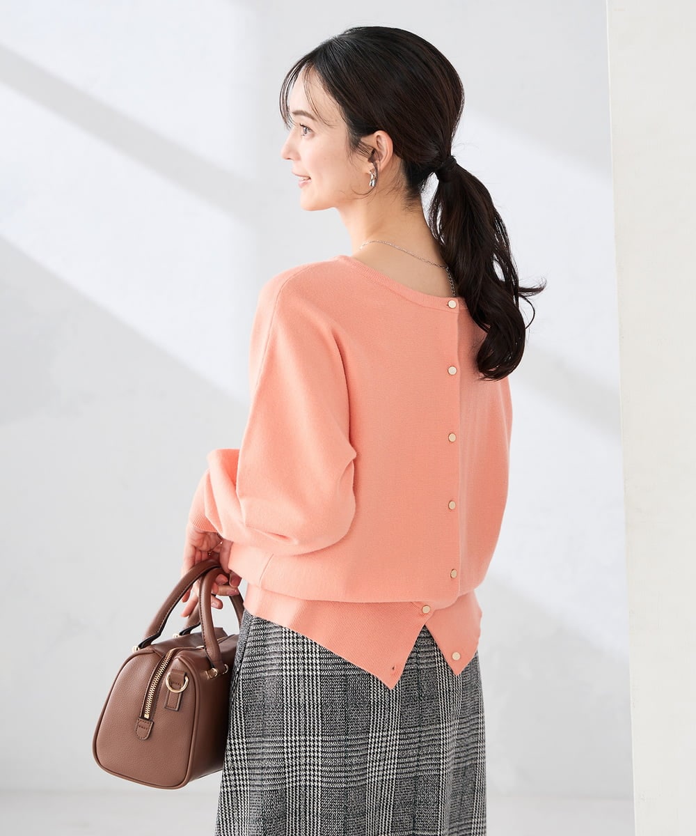 K2CBD20049 a.v.v(アー・ヴェ・ヴェ) 【2WAY】クルーネッククロップドカーディガン オレンジ