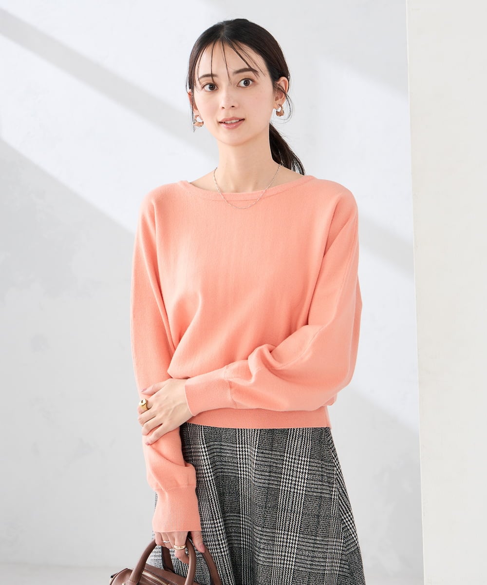 K2CBD20049 a.v.v(アー・ヴェ・ヴェ) 【2WAY】クルーネッククロップドカーディガン オレンジ