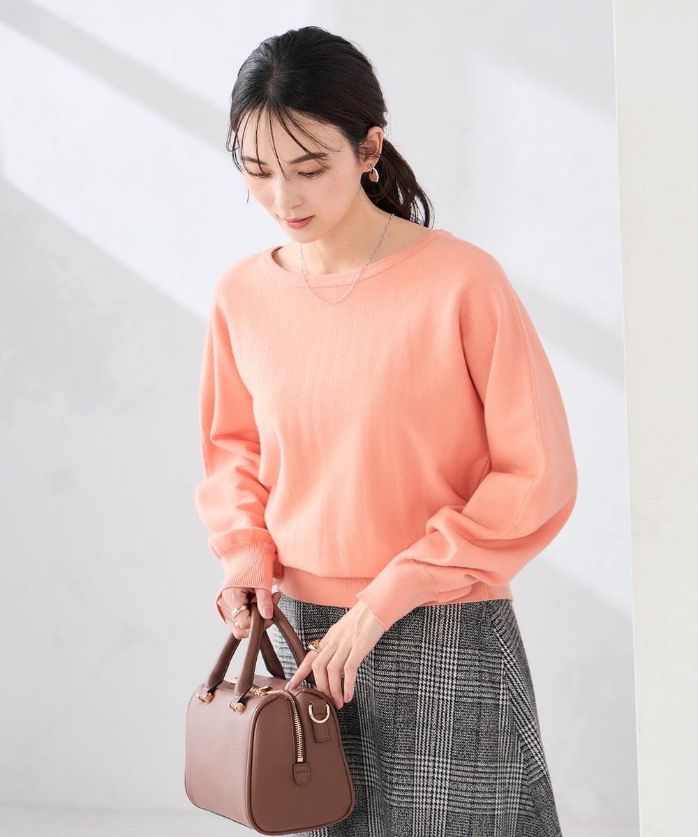 K2CBD20049 a.v.v(アー・ヴェ・ヴェ) 【2WAY】クルーネッククロップドカーディガン オレンジ