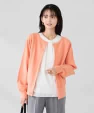 K2CBD20049 a.v.v(アー・ヴェ・ヴェ) 【2WAY】クルーネッククロップドカーディガン オレンジ