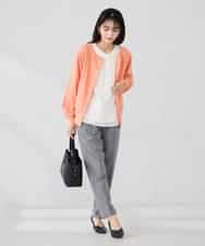 K2CBD20049 a.v.v(アー・ヴェ・ヴェ) 【2WAY】クルーネッククロップドカーディガン オレンジ