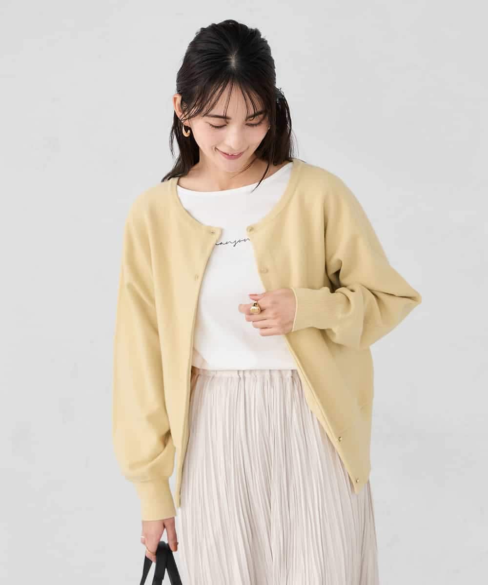 K2CBD20049 a.v.v(アー・ヴェ・ヴェ) 【2WAY】クルーネッククロップドカーディガン オレンジ