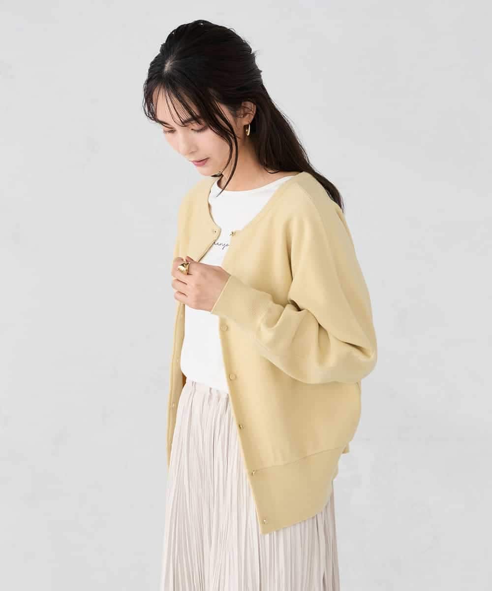 K2CBD20049 a.v.v(アー・ヴェ・ヴェ) 【2WAY】クルーネッククロップドカーディガン オレンジ