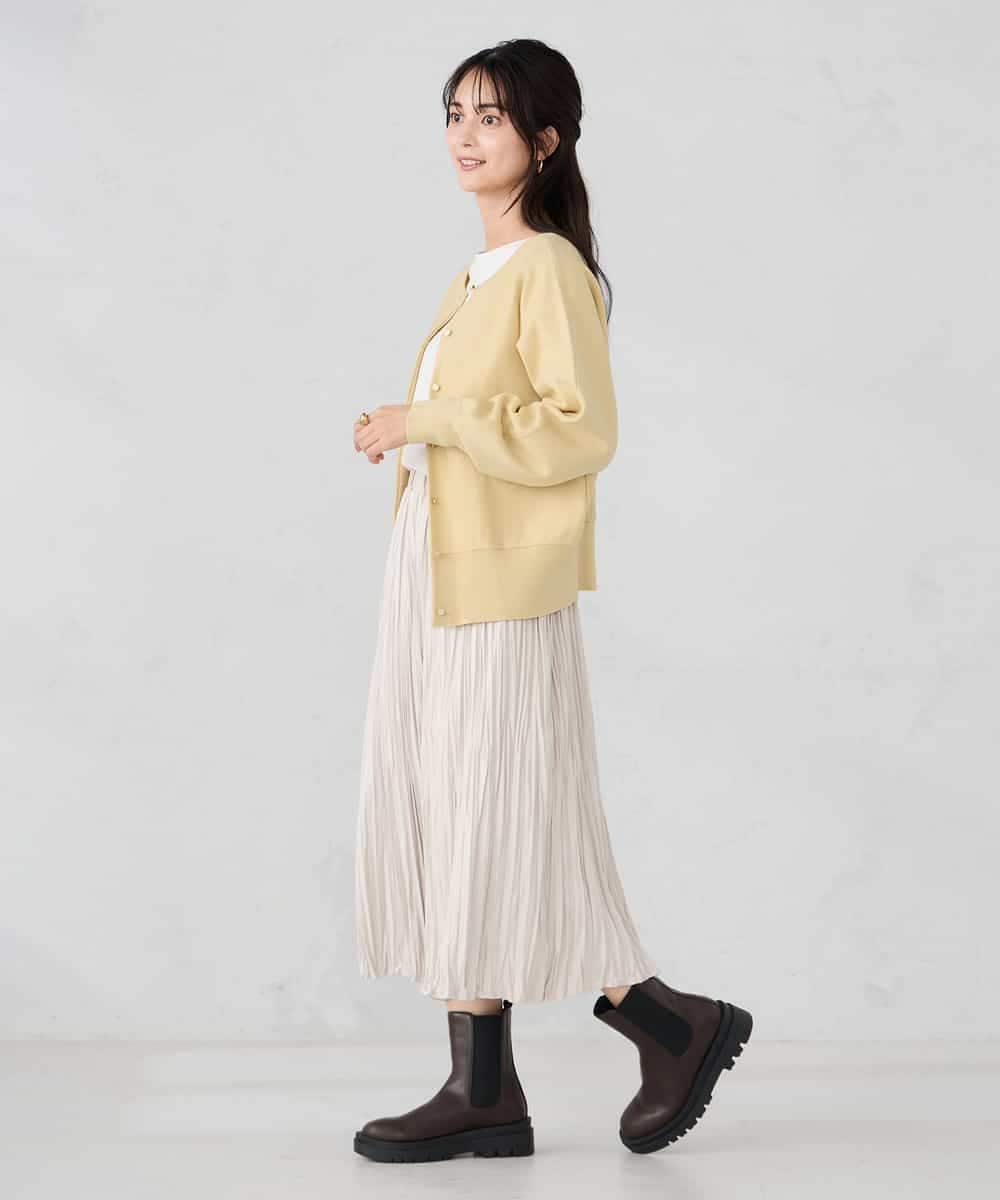 K2CBD20049 a.v.v(アー・ヴェ・ヴェ) 【2WAY】クルーネッククロップドカーディガン オレンジ