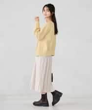 K2CBD20049 a.v.v(アー・ヴェ・ヴェ) 【2WAY】クルーネッククロップドカーディガン オレンジ