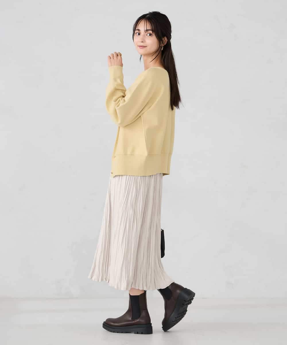 K2CBD20049 a.v.v(アー・ヴェ・ヴェ) 【2WAY】クルーネッククロップドカーディガン オレンジ