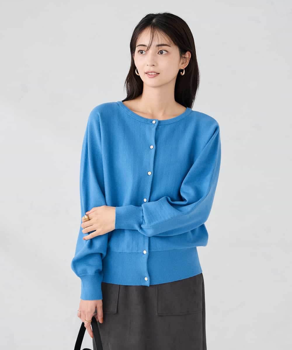 K2CBD20049 a.v.v(アー・ヴェ・ヴェ) 【2WAY】クルーネッククロップドカーディガン オレンジ