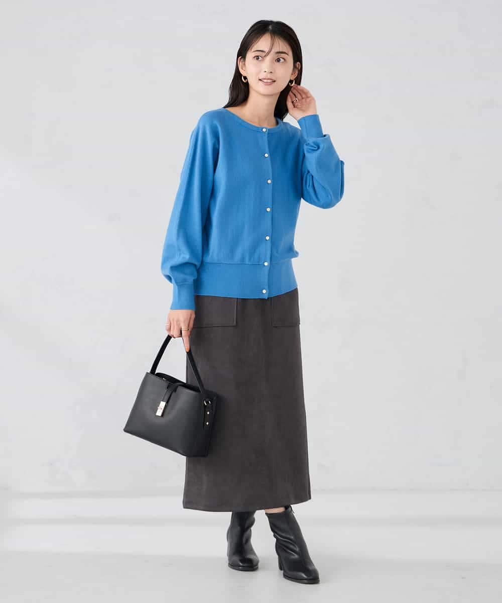 K2CBD20049 a.v.v(アー・ヴェ・ヴェ) 【2WAY】クルーネッククロップドカーディガン オレンジ