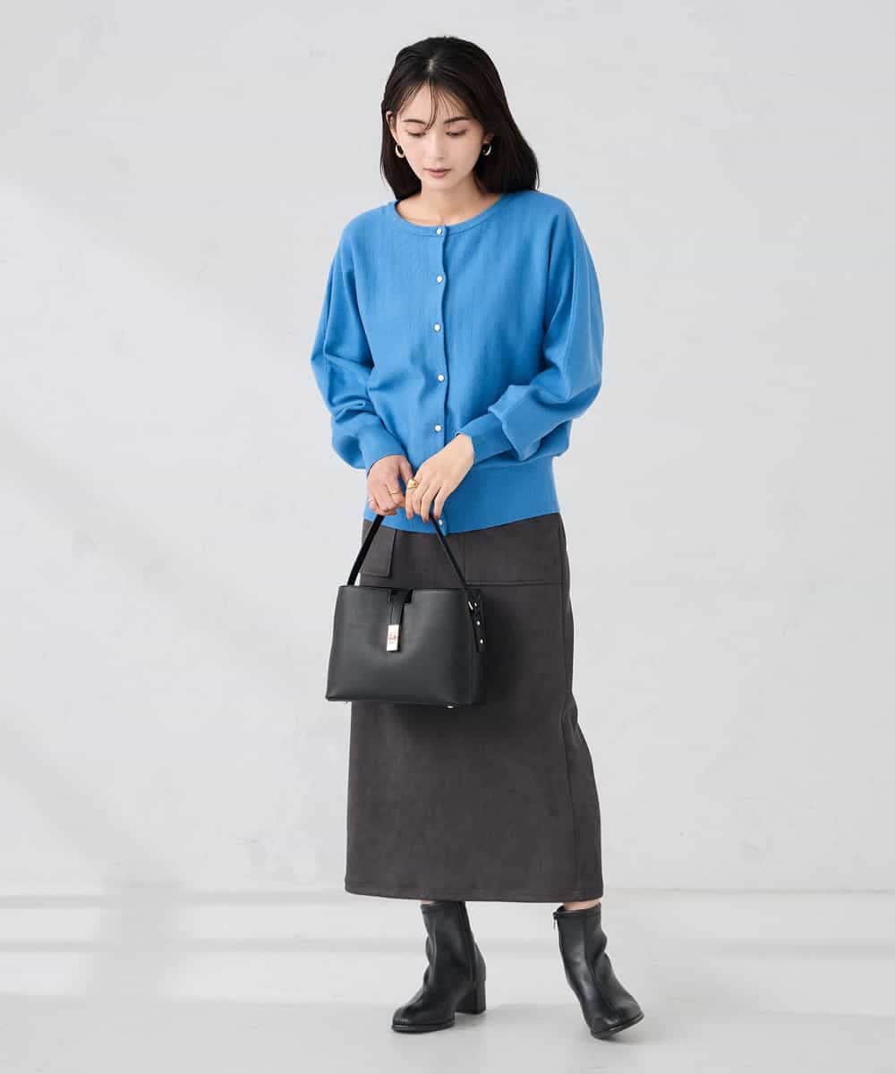 K2CBD20049 a.v.v(アー・ヴェ・ヴェ) 【2WAY】クルーネッククロップドカーディガン オレンジ