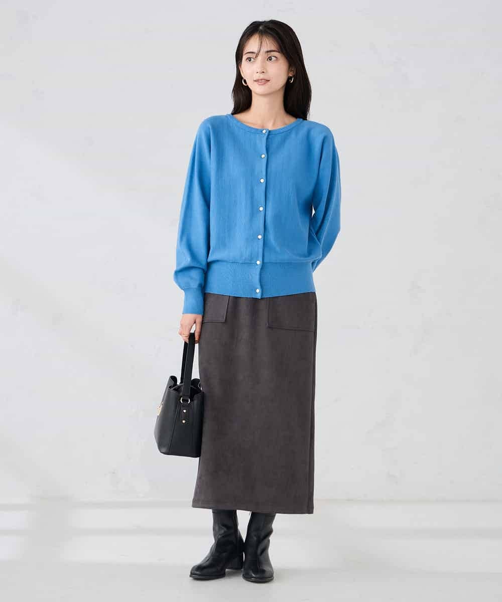 K2CBD20049 a.v.v(アー・ヴェ・ヴェ) 【2WAY】クルーネッククロップドカーディガン オレンジ