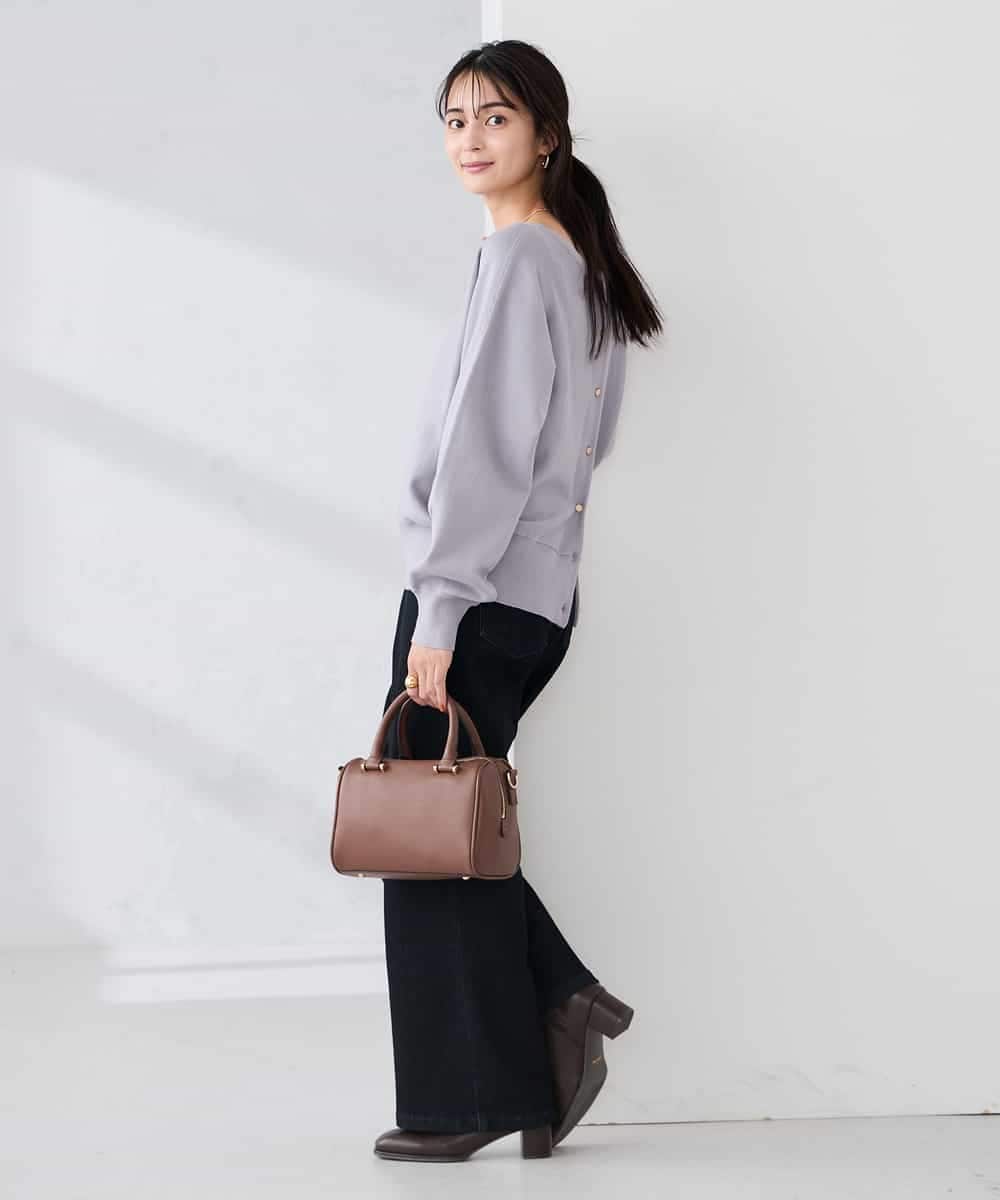 K2CBD20049 a.v.v(アー・ヴェ・ヴェ) 【2WAY】クルーネッククロップドカーディガン オレンジ