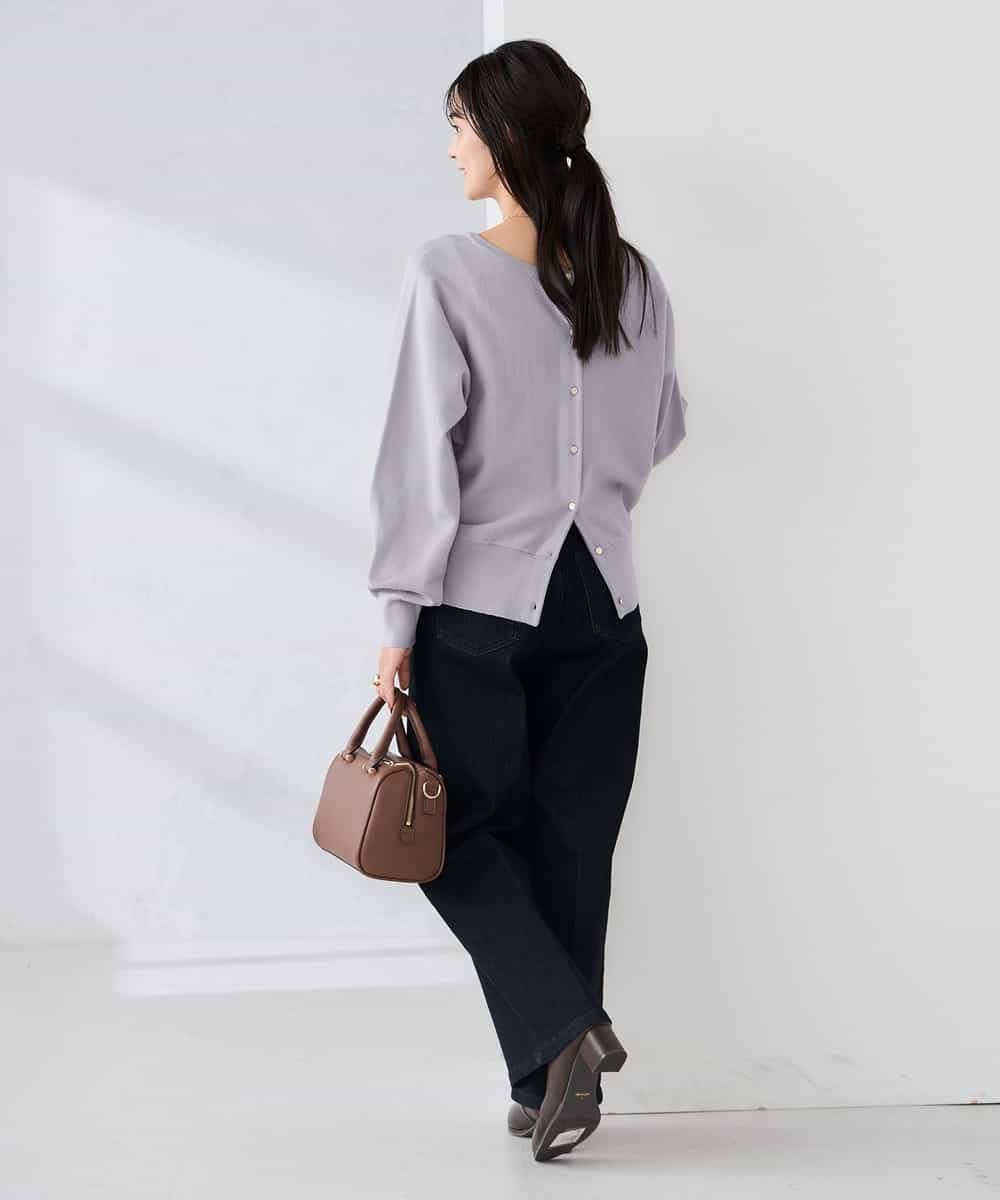 K2CBD20049 a.v.v(アー・ヴェ・ヴェ) 【2WAY】クルーネッククロップドカーディガン オレンジ