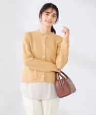 K2CED01069 a.v.v(アー・ヴェ・ヴェ) メタルボタンカノコニットジャケット ライトイエロー