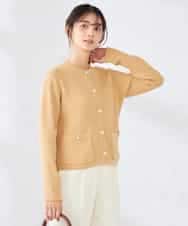 K2CED01069 a.v.v(アー・ヴェ・ヴェ) メタルボタンカノコニットジャケット ライトイエロー