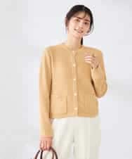 K2CED01069 a.v.v(アー・ヴェ・ヴェ) メタルボタンカノコニットジャケット ライトイエロー