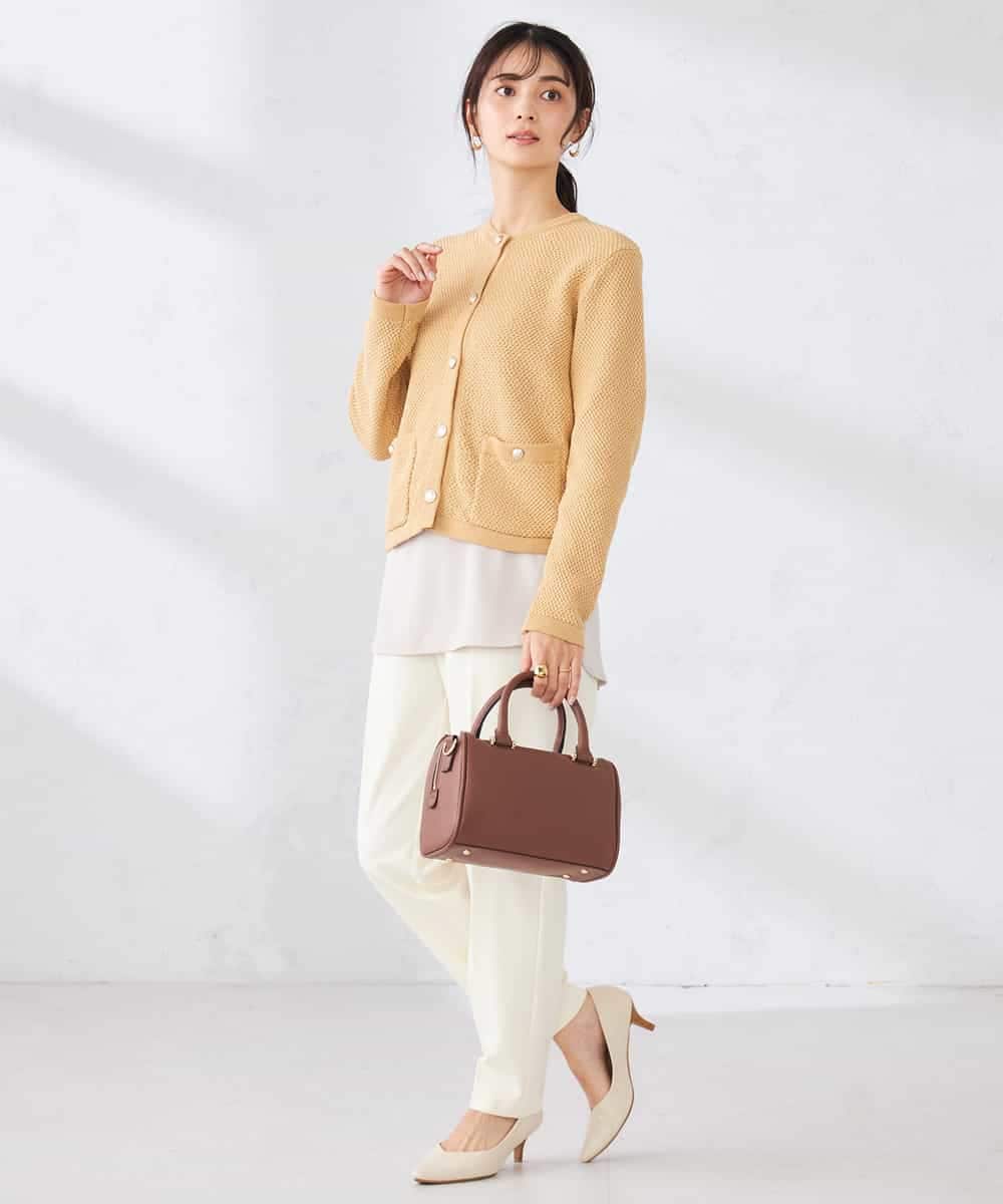 K2CED01069 a.v.v(アー・ヴェ・ヴェ) メタルボタンカノコニットジャケット ライトイエロー