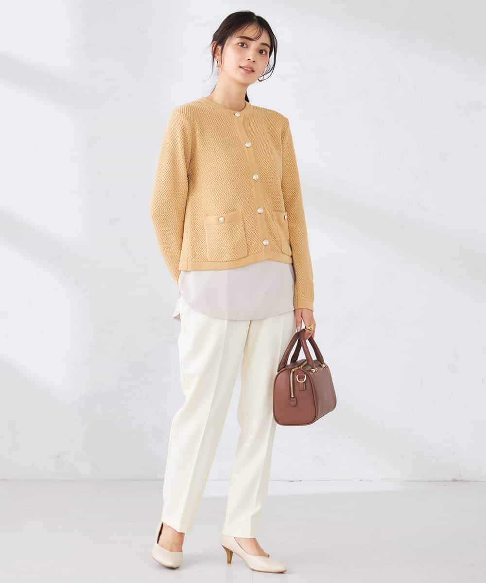 K2CED01069 a.v.v(アー・ヴェ・ヴェ) メタルボタンカノコニットジャケット ライトイエロー