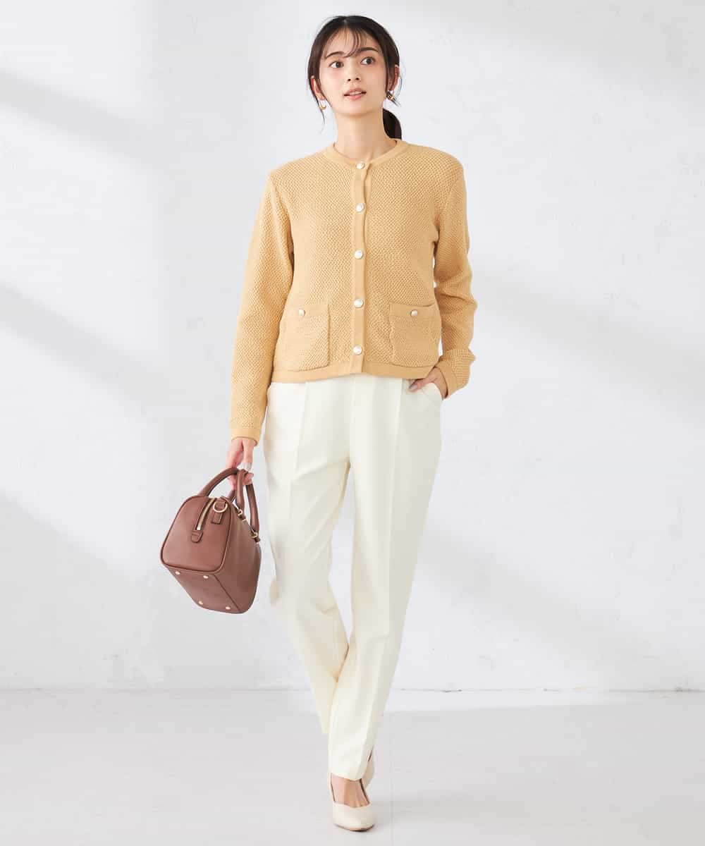 K2CED01069 a.v.v(アー・ヴェ・ヴェ) メタルボタンカノコニットジャケット ライトイエロー