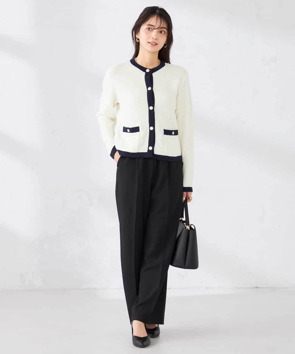 K2CED01069 a.v.v(アー・ヴェ・ヴェ) メタルボタンカノコニットジャケット ライトイエロー