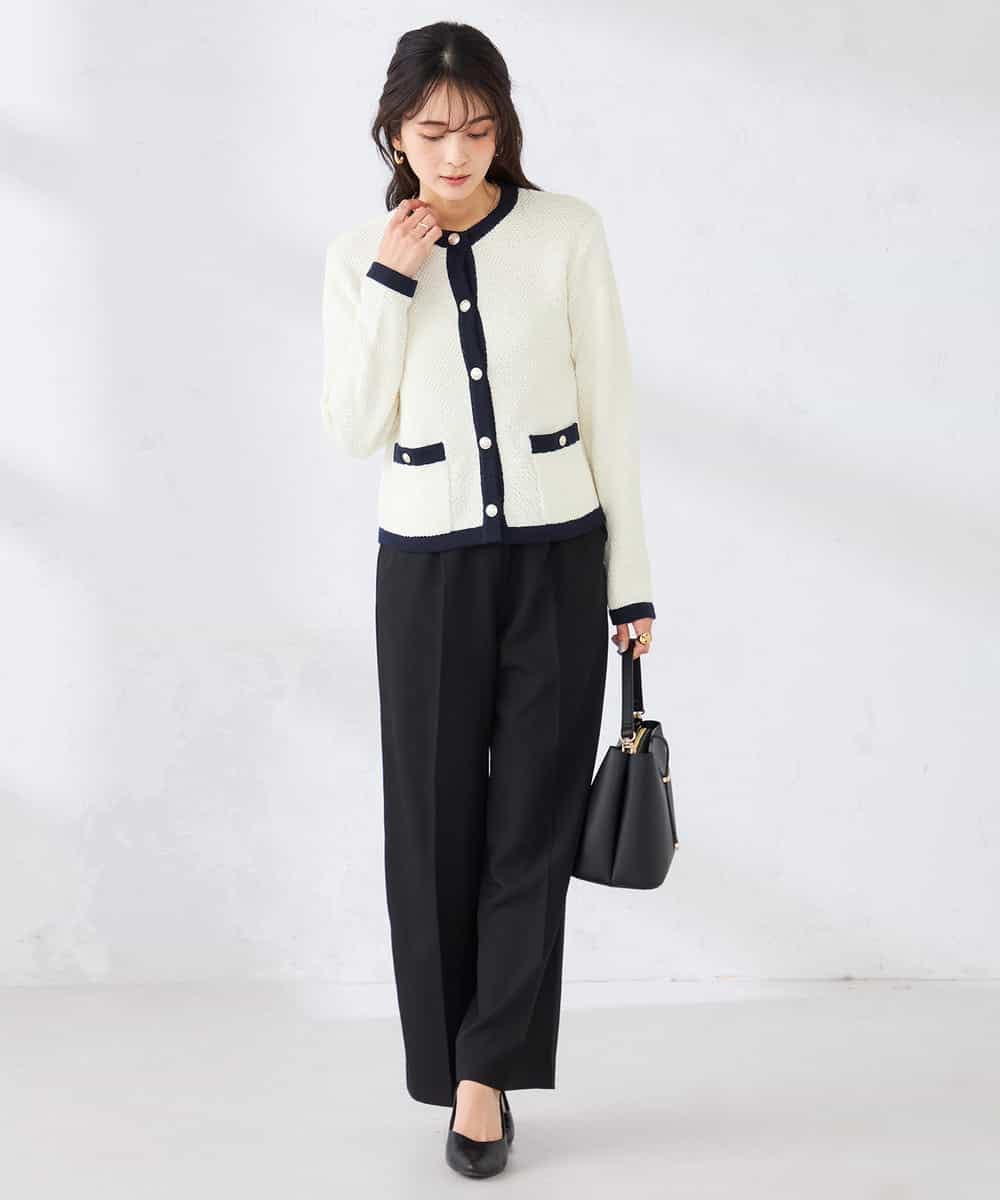 K2CED01069 a.v.v(アー・ヴェ・ヴェ) メタルボタンカノコニットジャケット ライトイエロー