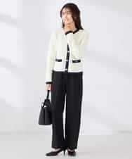 K2CED01069 a.v.v(アー・ヴェ・ヴェ) メタルボタンカノコニットジャケット ライトイエロー