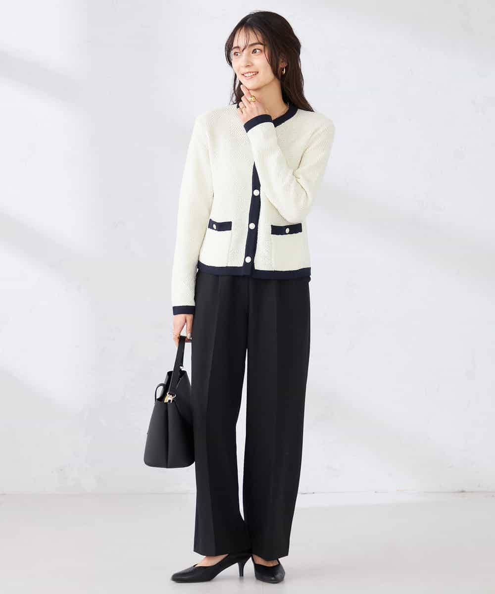 K2CED01069 a.v.v(アー・ヴェ・ヴェ) メタルボタンカノコニットジャケット ライトイエロー