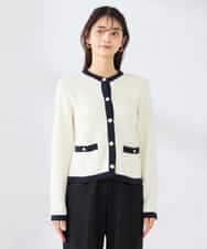 K2CED01069 a.v.v(アー・ヴェ・ヴェ) メタルボタンカノコニットジャケット ライトイエロー