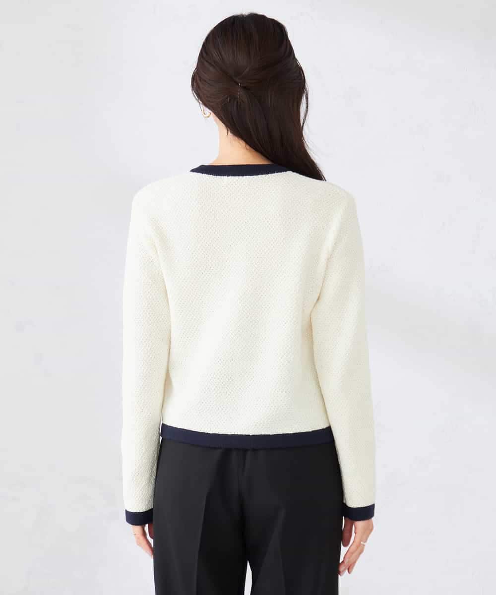 K2CED01069 a.v.v(アー・ヴェ・ヴェ) メタルボタンカノコニットジャケット ライトイエロー