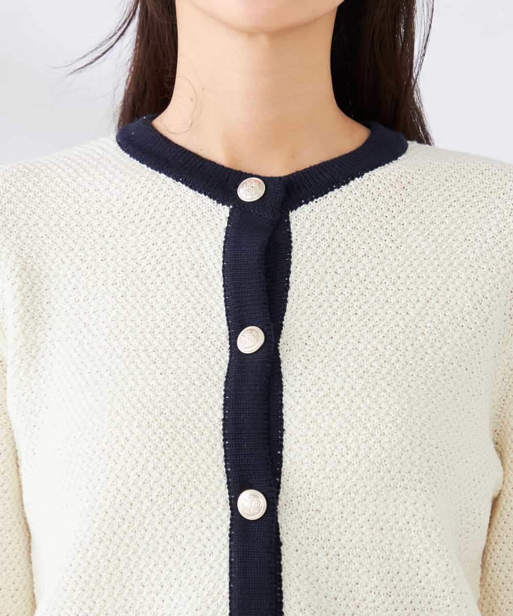 K2CED01069 a.v.v(アー・ヴェ・ヴェ) メタルボタンカノコニットジャケット ライトイエロー