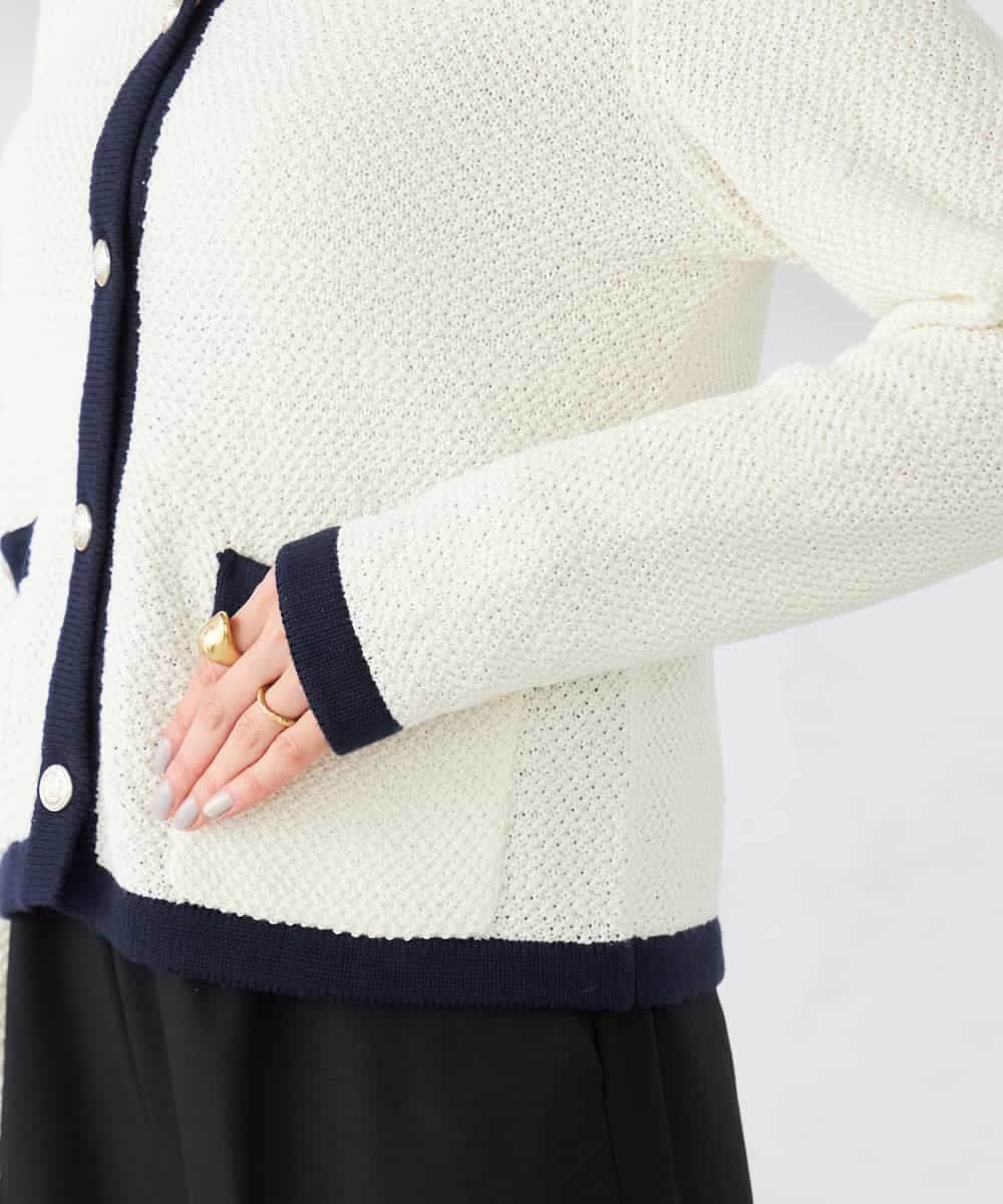 K2CED01069 a.v.v(アー・ヴェ・ヴェ) メタルボタンカノコニットジャケット ライトイエロー