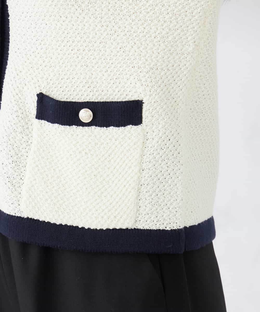 K2CED01069 a.v.v(アー・ヴェ・ヴェ) メタルボタンカノコニットジャケット ライトイエロー