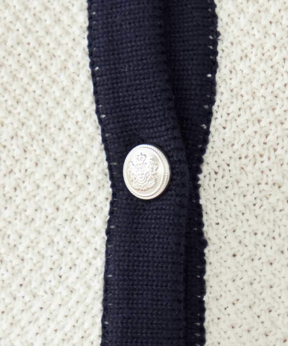 K2CED01069 a.v.v(アー・ヴェ・ヴェ) メタルボタンカノコニットジャケット ライトイエロー