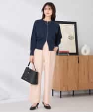 K2CED03059 a.v.v(アー・ヴェ・ヴェ) バックギャザーニットブルゾン ネイビー