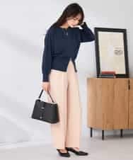 K2CED03059 a.v.v(アー・ヴェ・ヴェ) バックギャザーニットブルゾン ネイビー