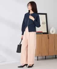 K2CED03059 a.v.v(アー・ヴェ・ヴェ) バックギャザーニットブルゾン ネイビー