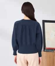 K2CED03059 a.v.v(アー・ヴェ・ヴェ) バックギャザーニットブルゾン ネイビー