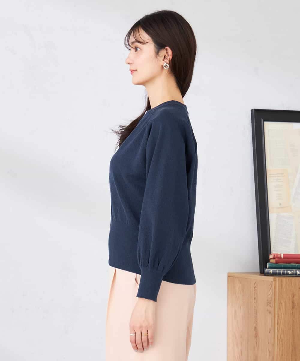 K2CED03059 a.v.v(アー・ヴェ・ヴェ) バックギャザーニットブルゾン ネイビー