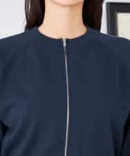 K2CED03059 a.v.v(アー・ヴェ・ヴェ) バックギャザーニットブルゾン ネイビー